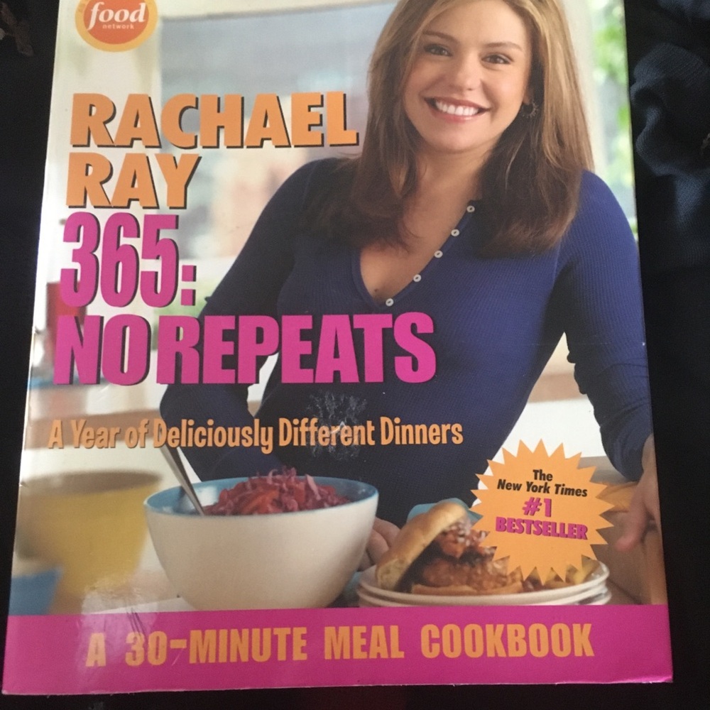 Rachael Ray Cookbook with Blue, Pink and Orange Cover
